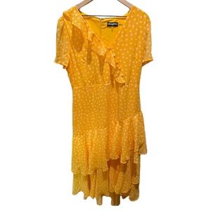 3/$30 EUC Karl Lagerfeld Yellow Polka Dot Dress